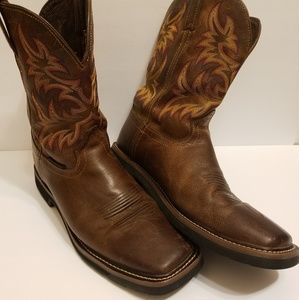 Mens Justin Cowboy Boots Square Toe Size 13